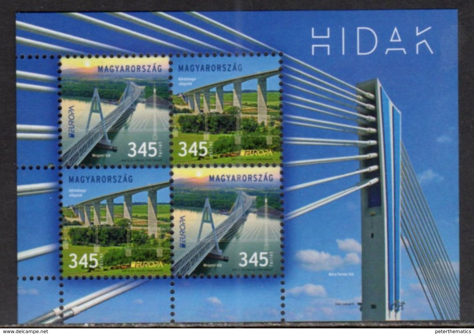 HUNGARY, 2018,MNH,  EUROPA, BRIDGES, SHEETLET OF 2 SETS - 2018