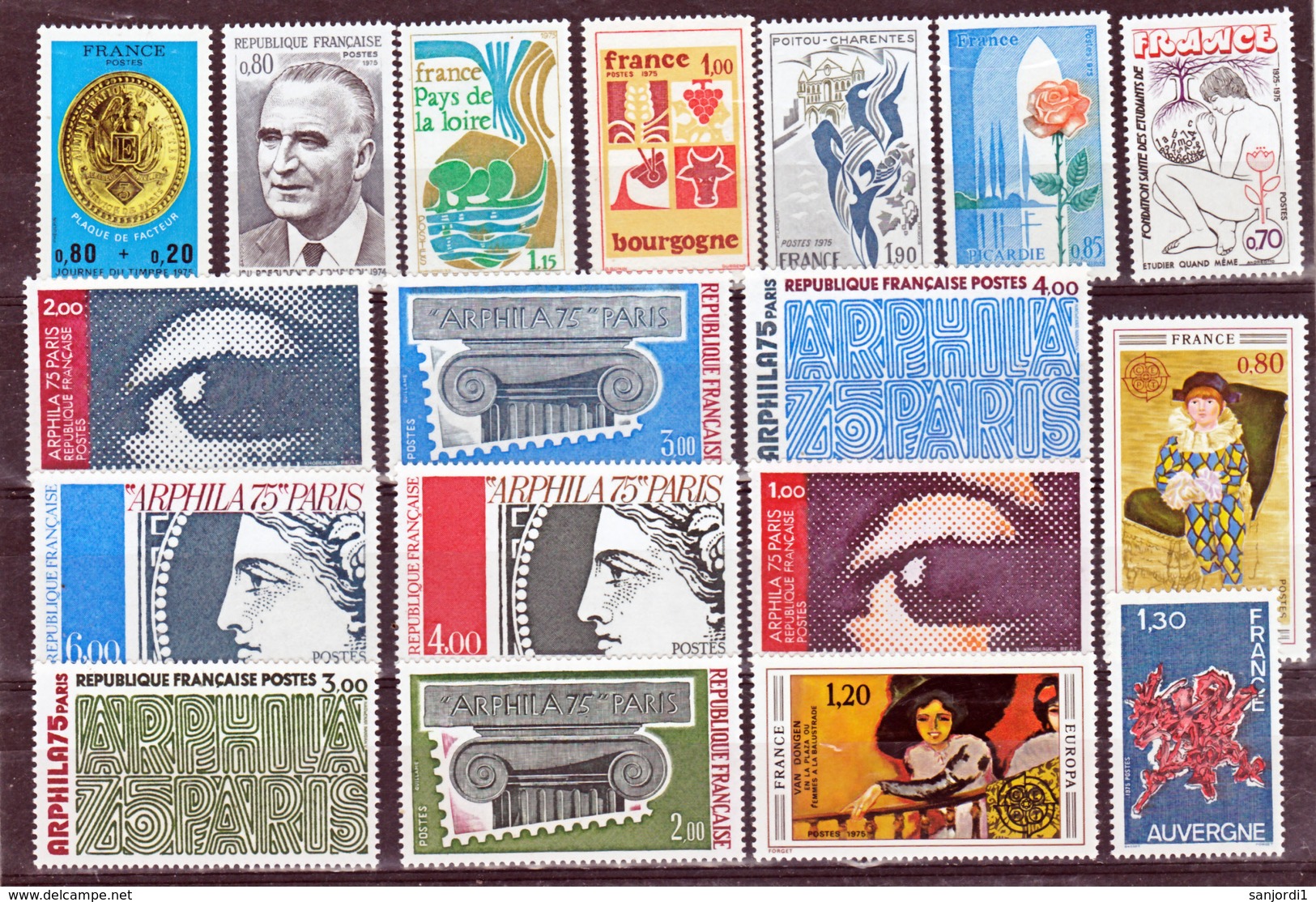 France 1975 1830 1862 Année Poste Neuf ** TB MNH SiN CHARNELa Cote 35 - 1970-1979