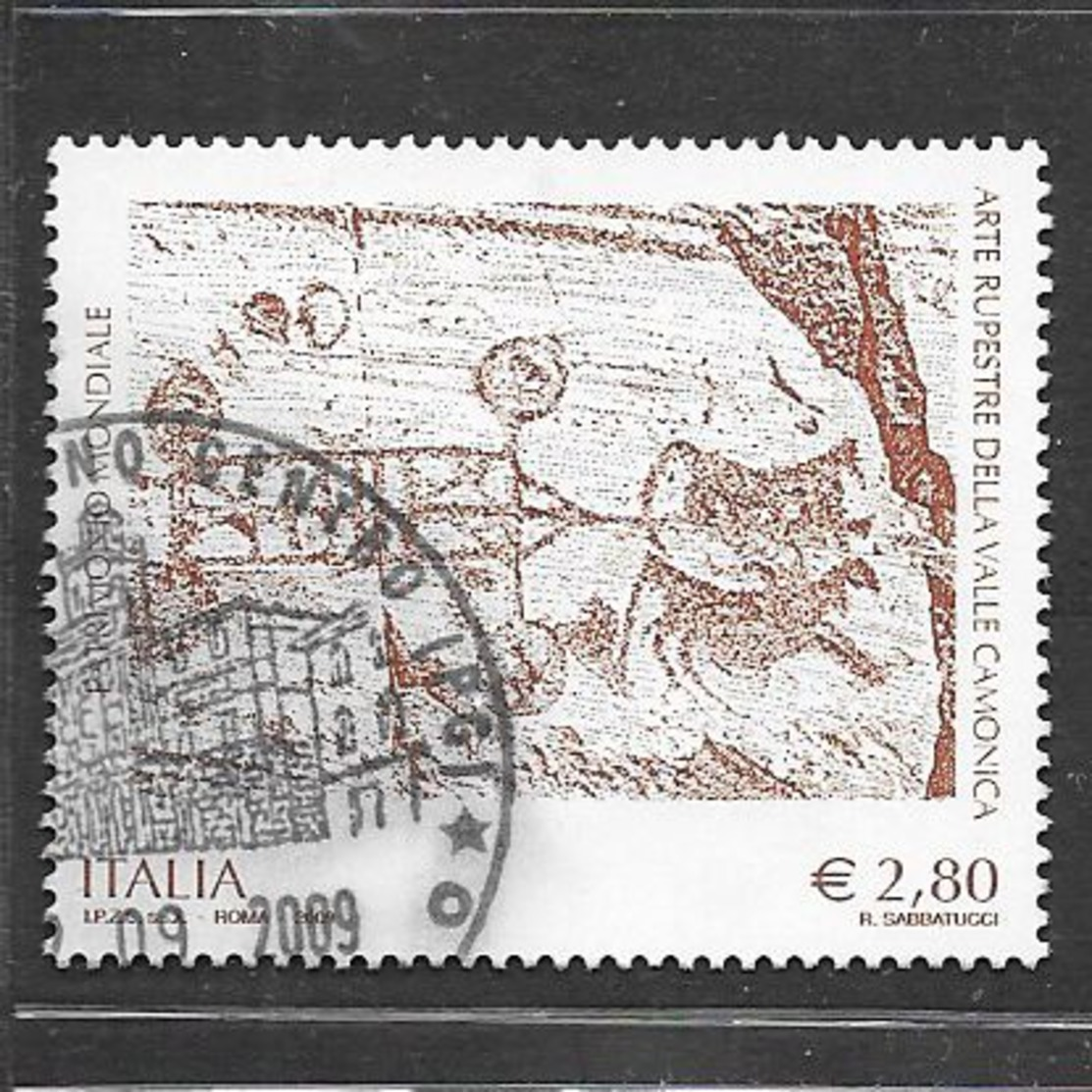 Italia 2009  Arte Rupestre Della Val Camonica  Valore Usato 2,80 Euro - 2001-10: Usati