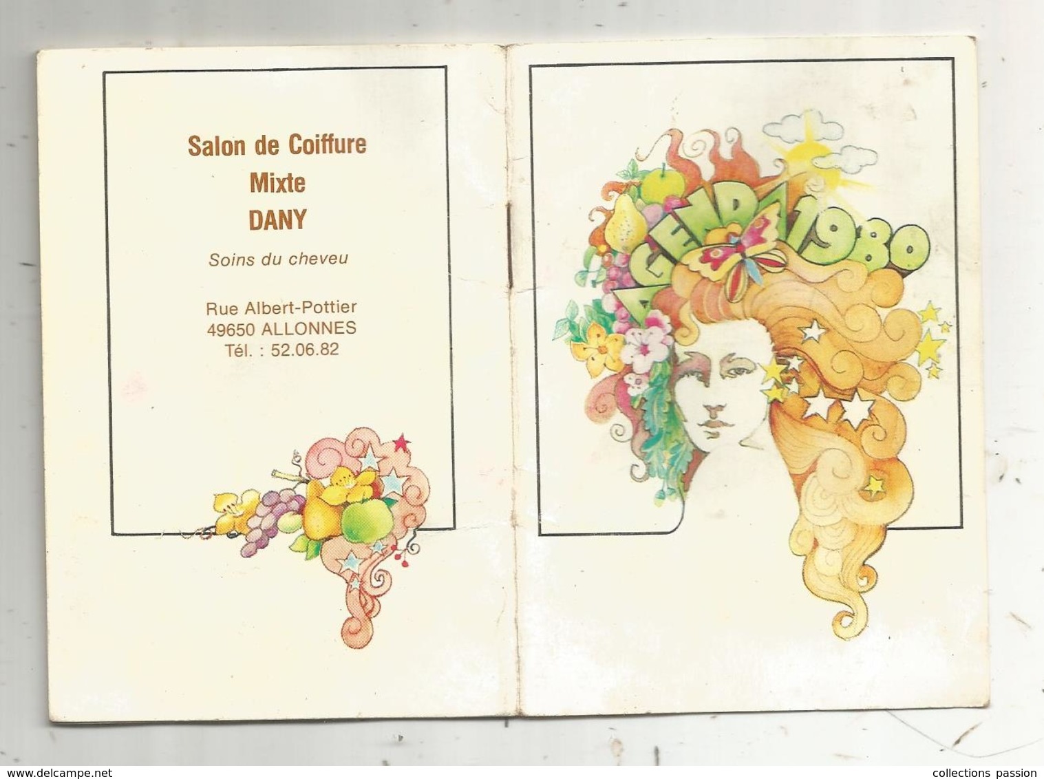 Calendrier , Agenda 1980 , Salon De Coiffure DANY , 49 , ALLONNES,18 Pages, 4 Scans , Frais Fr 1.75 E - Klein Formaat: 1971-80