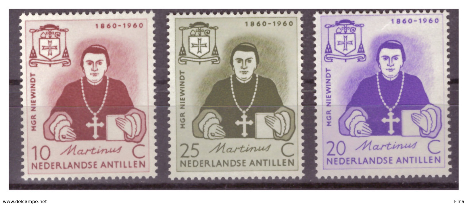 ANTILLE OLANDESI -1960 - PADRE NIEWINDT. SERIE COMPLETA. - MH* - Curacao, Netherlands Antilles, Aruba