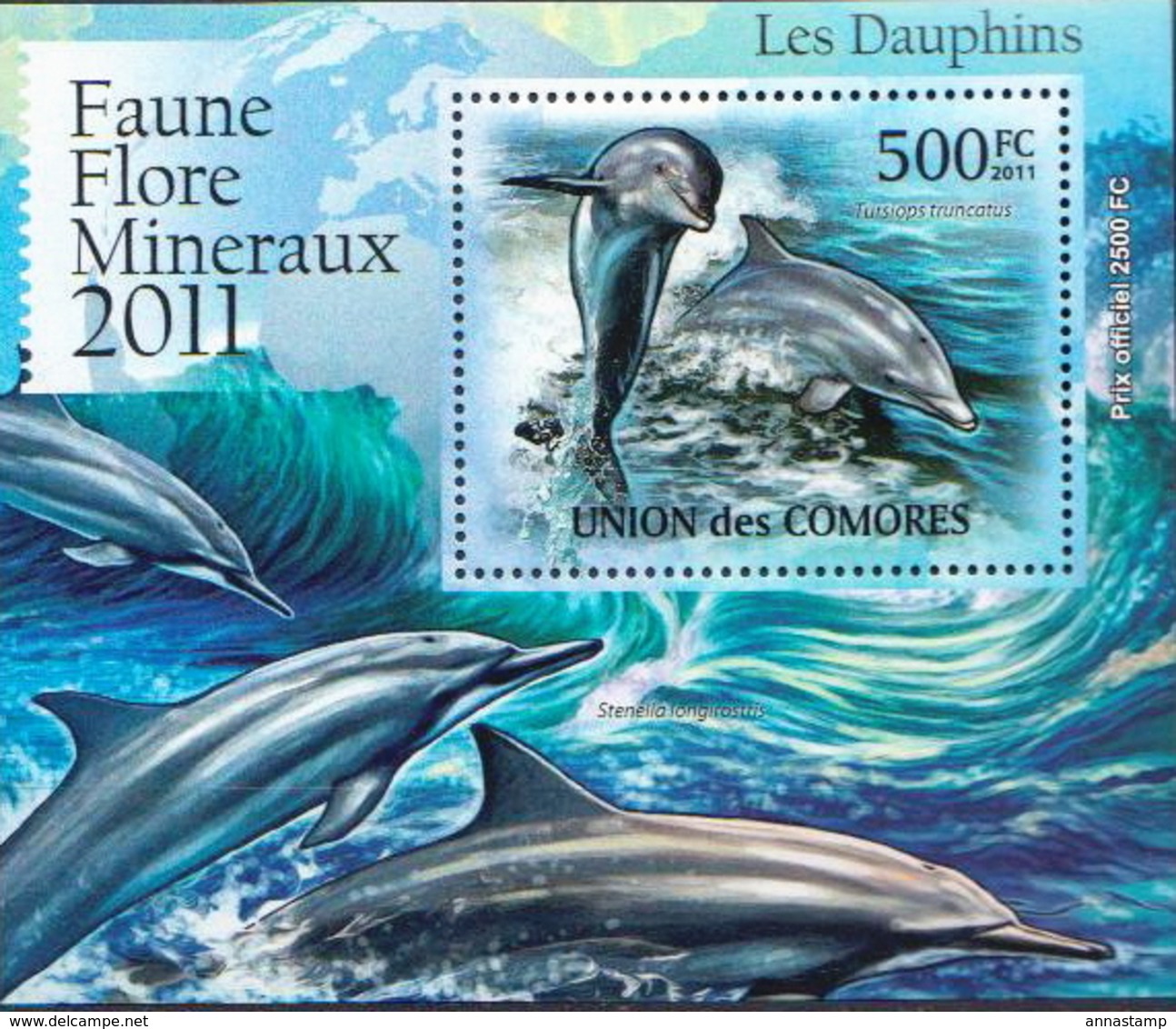 Comores MNH Dolphins Set Of 5 Deluxe SSs - Dolphins