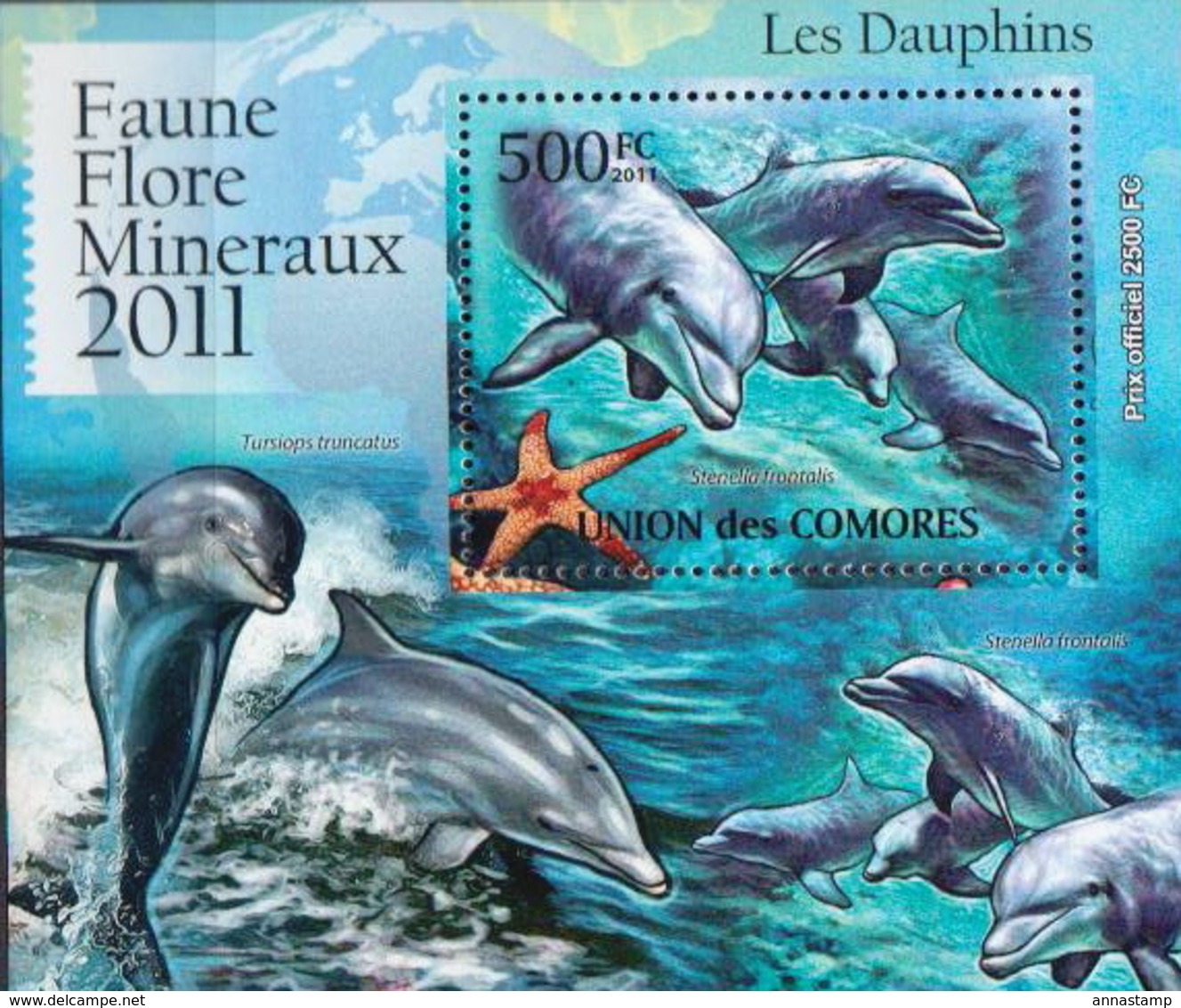 Comores MNH Dolphins Set Of 5 Deluxe SSs - Dolphins