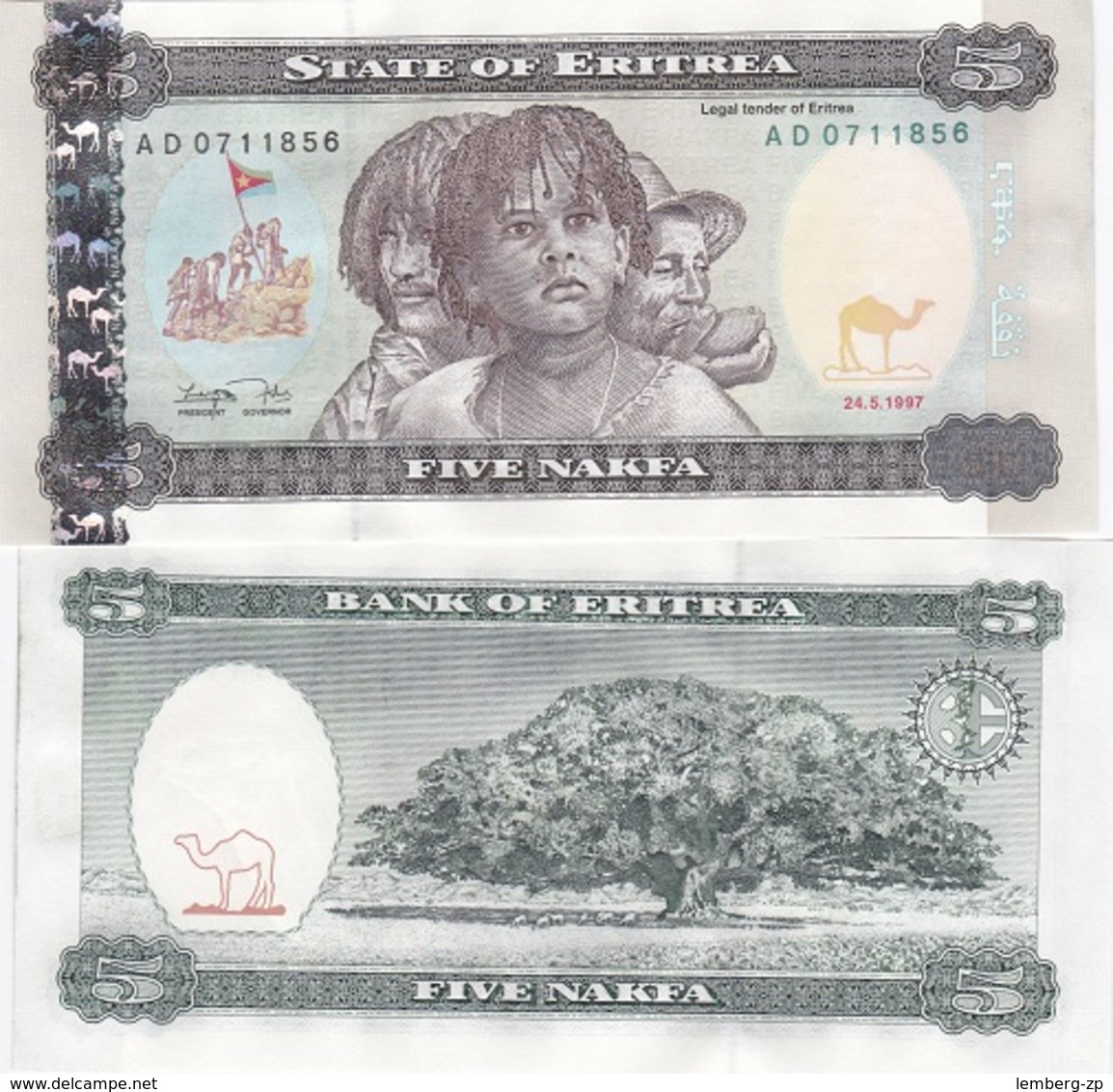 Eritrea - 5 Nakfa 1997 UNC Lemberg-Zp - Eritrea