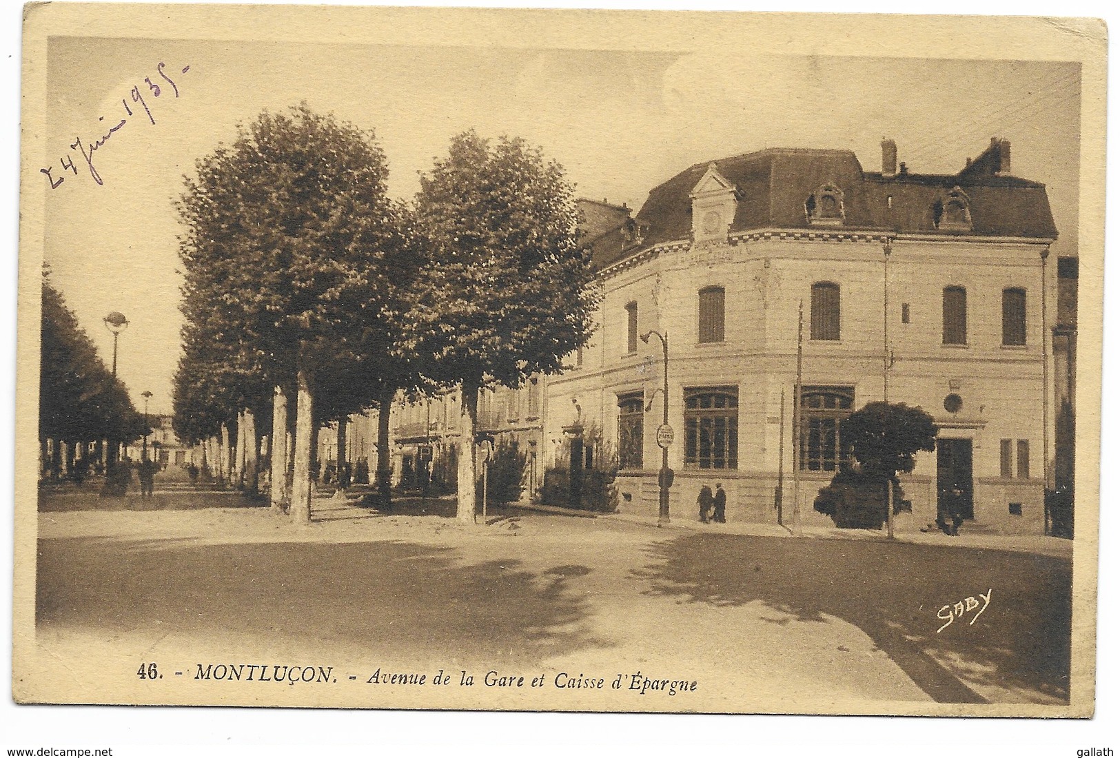 03-MONTLUCON-Avenue De La Gare Et Caisse D'Epargne... 1935    Animé - Montlucon