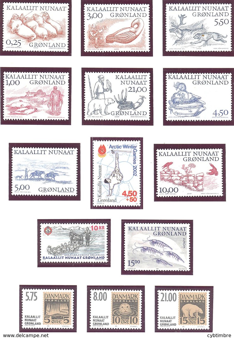 Groenland: Lot 14 Valeurs**; MNH; Cote 46.75€ - Lots & Serien