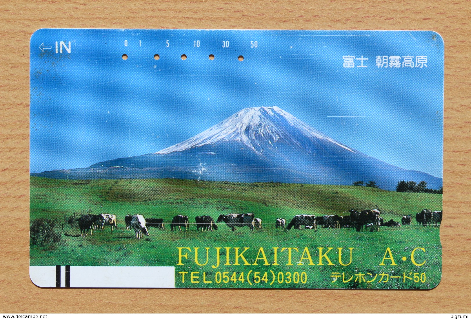 Japon Japan Free Front Bar Balken Phonecard (D) - / 330-0443 / Cows / Fuji - Kühe