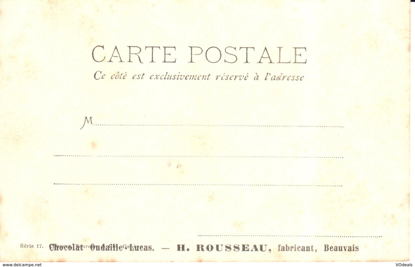 Thèmes - Publicité - Chocolat Oudaille-Lucas - H. Rousseau, Fabricant, Beauvais - Publicité