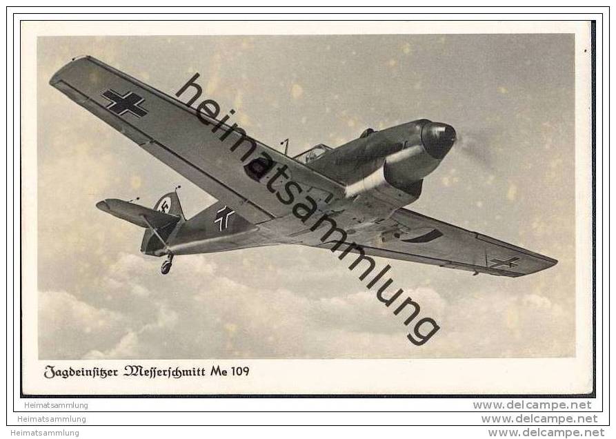 Messerschmitt Me 109 - Jagdeinsitzer - Foto-AK - 1939-1945: 2. Weltkrieg