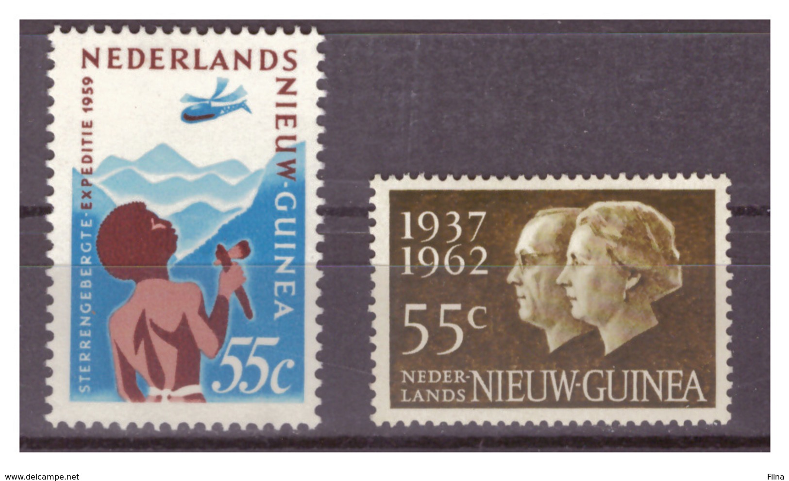 NUOVA GUINEA OLANDESE - 1959 + 1962 - DUE VALORI. MH* - Nuova Guinea Olandese