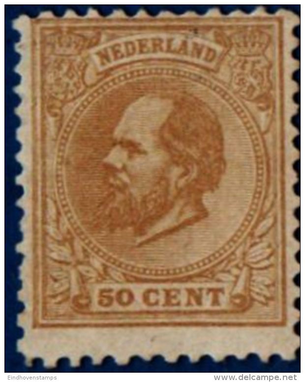 Nederland 1872 50 Cent Moeilijke Tanding / Perforation 11&frac12; *12 MH, Signed Richter. Michel 27E &euro; 1.800 - Ongebruikt