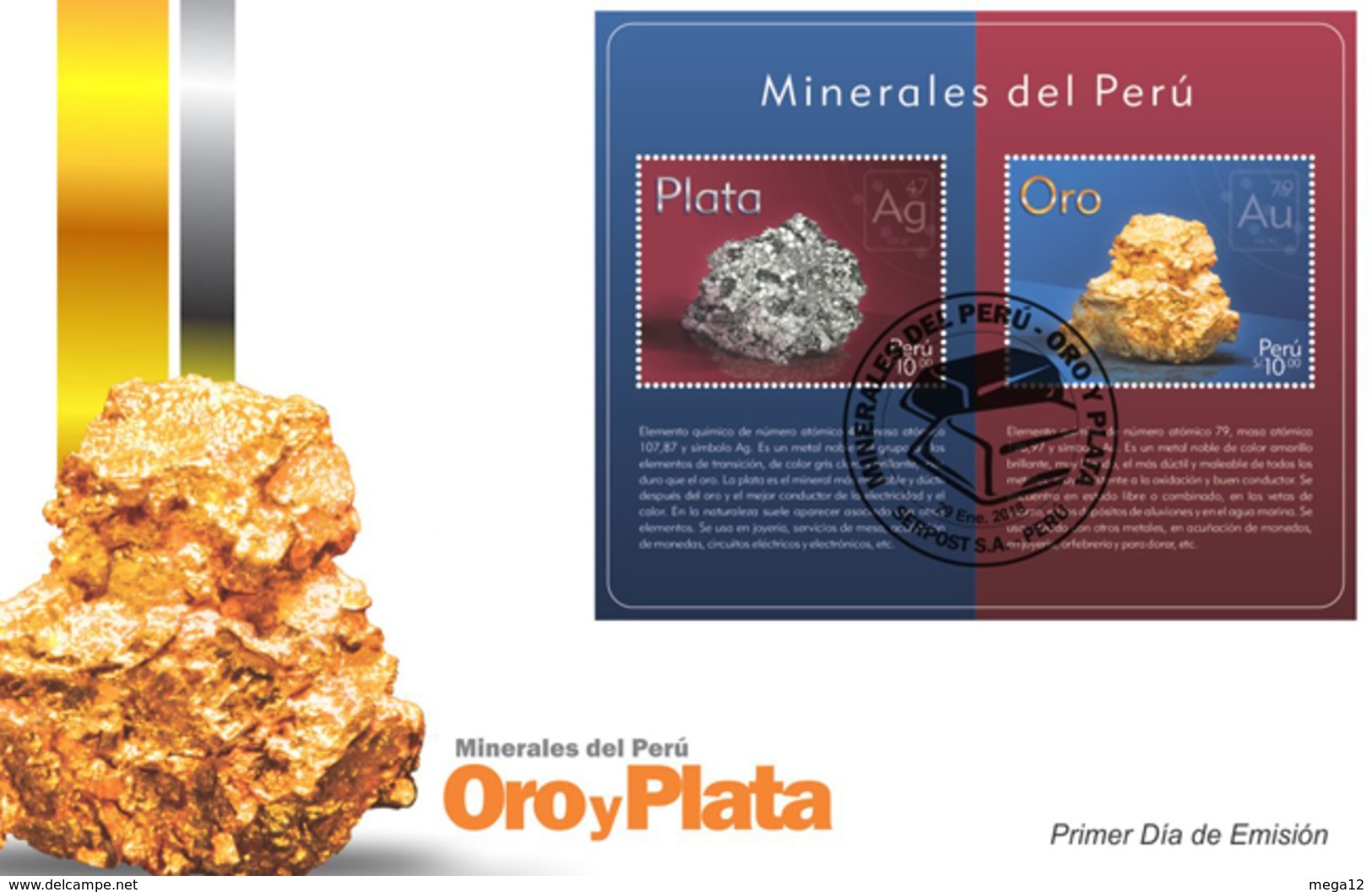 Peru 2018 FDC Minerals Silver And Gold - Minerals