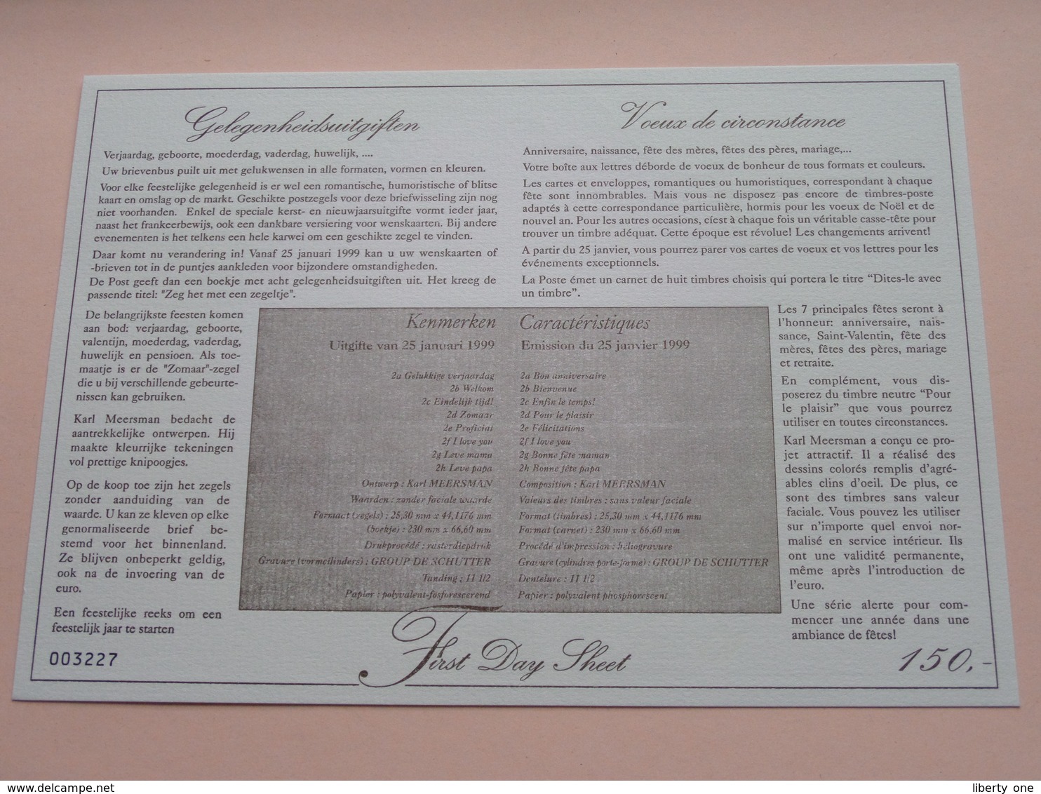 1999 - 2 / First Day Sheet  Gelegenheidsuitgiften - Voeux De Circonstance ( Zie/voir Foto's Voor Details ) ! - 1991-2000