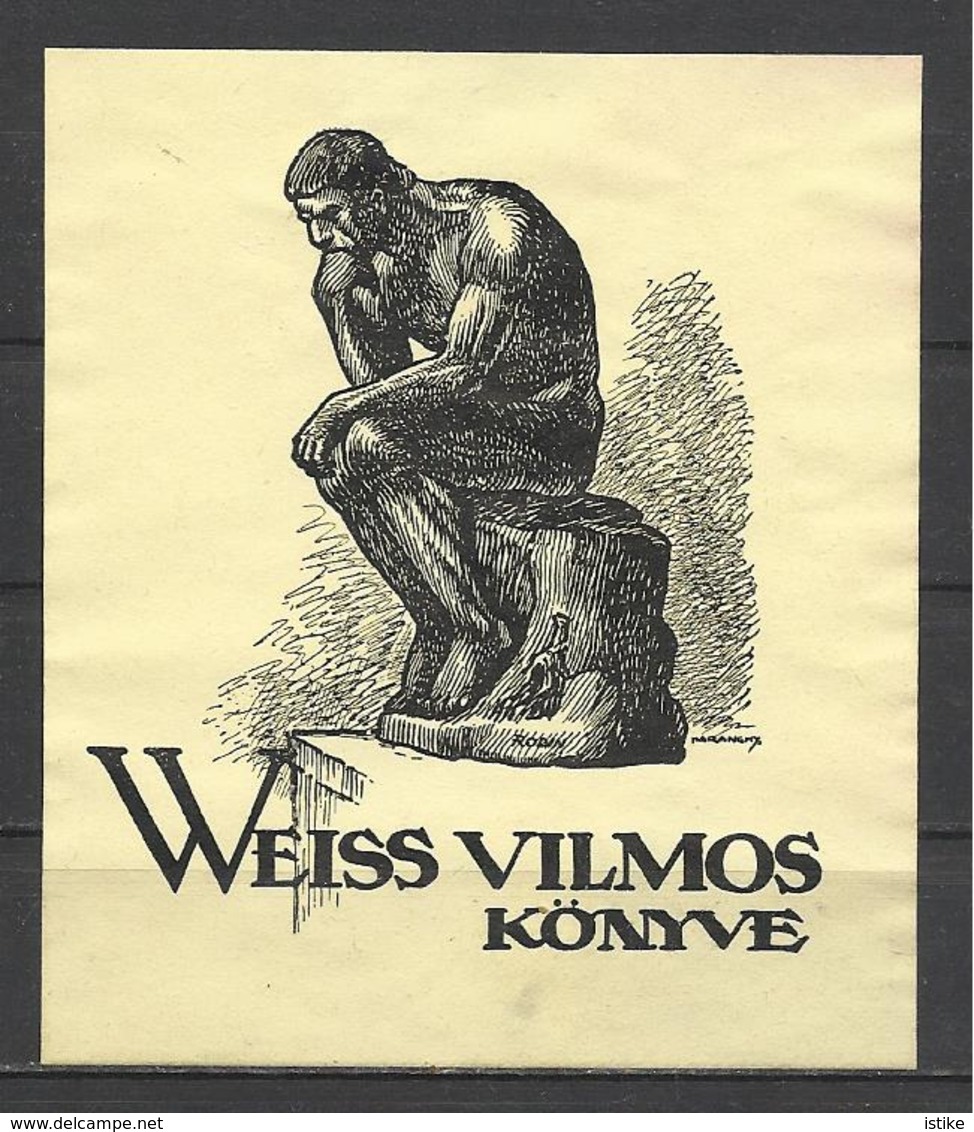 Hungary, Rodin, The Thinker, Weiss Vilmos Book, '30s. - Ex Libris