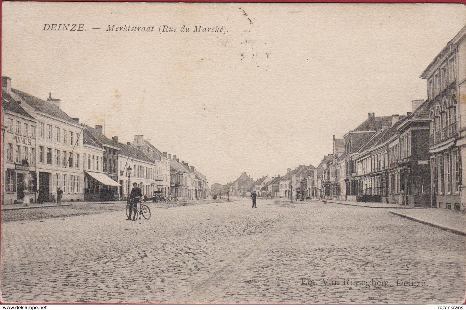 Deinze Deynze Rue Du Marche Merktstraat (In Goede Staat) 1908 Tax Taxzegel - Deinze