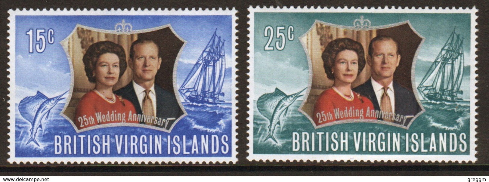 British Virgin Islands Set Of Stamps To Celebrate The Royal Silver Wedding From 1972. - British Virgin Islands