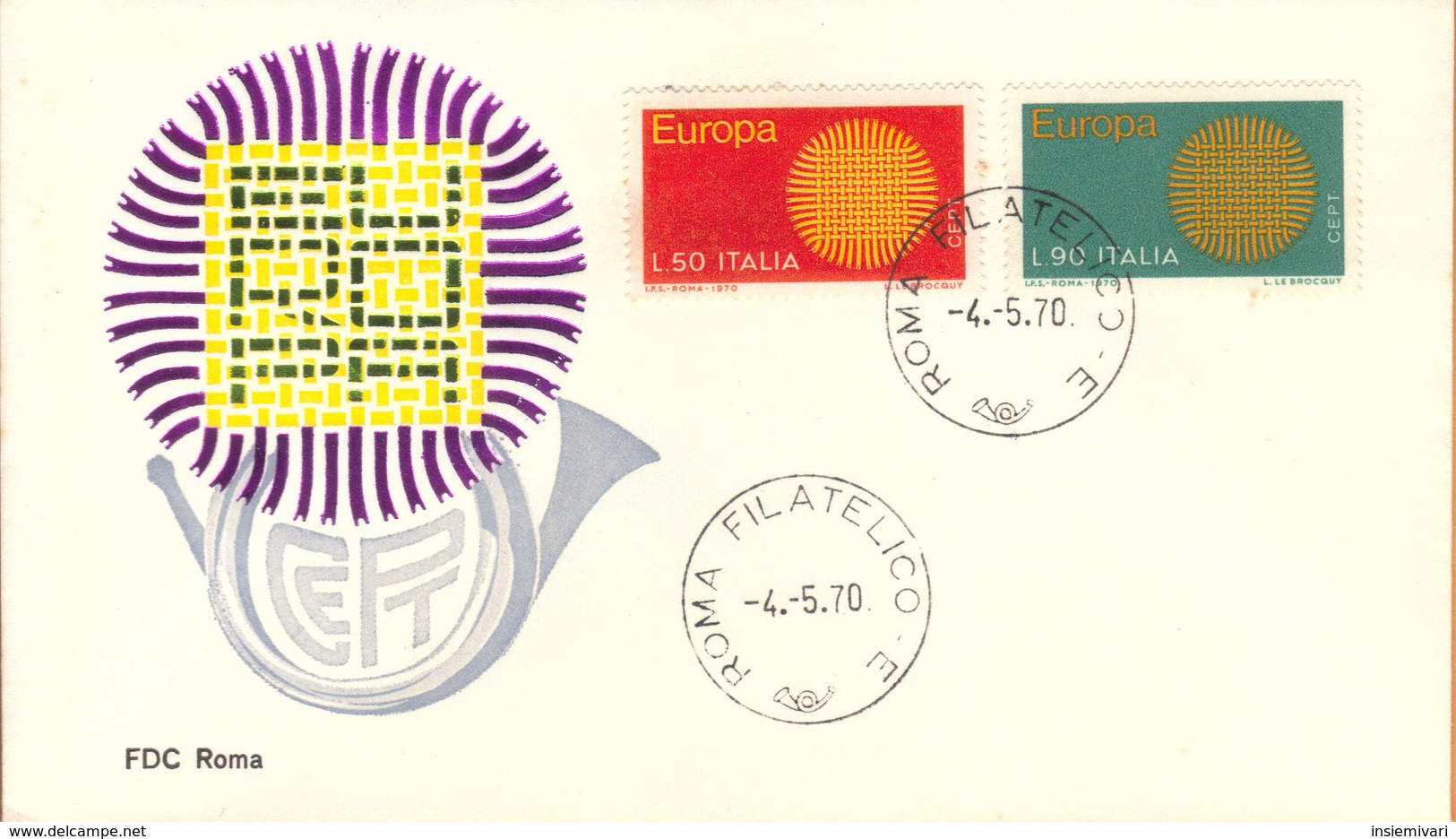 Italia Fdc 1970 Europa. - FDC