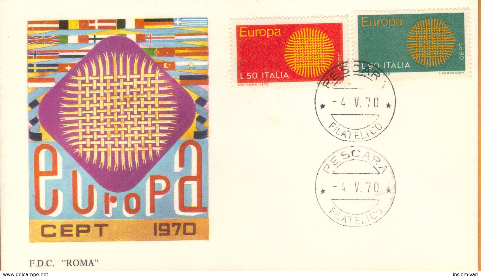 Italia Fdc 1970 Europa. - FDC