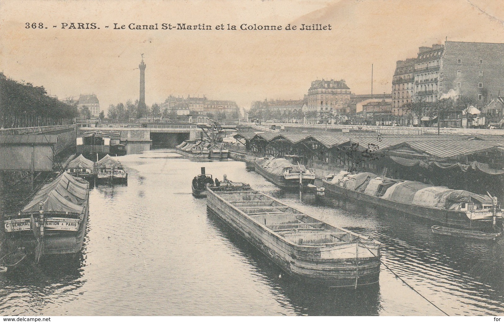 PARIS : Le Canal St-martin Et La Colonne De Juillet ( Précurseur ) - Arrondissement: 04