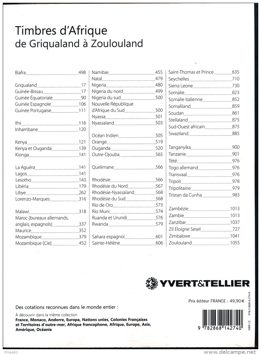 Catalogue Des Timbres D'Afrique Vol 2 De Griqualand à Zoulouland Ed. 2018 - Other & Unclassified