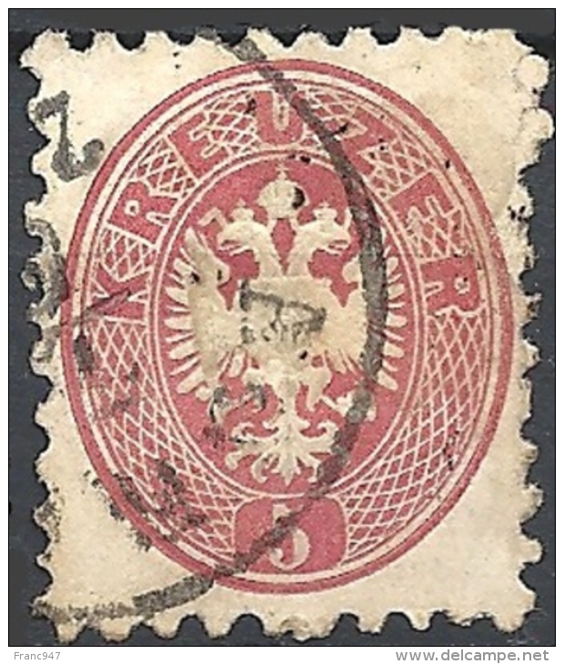 Austria, 1864 Aquila Bicipite, 5k Rosa D.9&frac12;, F. BRIEF... #  Michel 32 - Scott 24 - Unificato 29 USATO - Usati