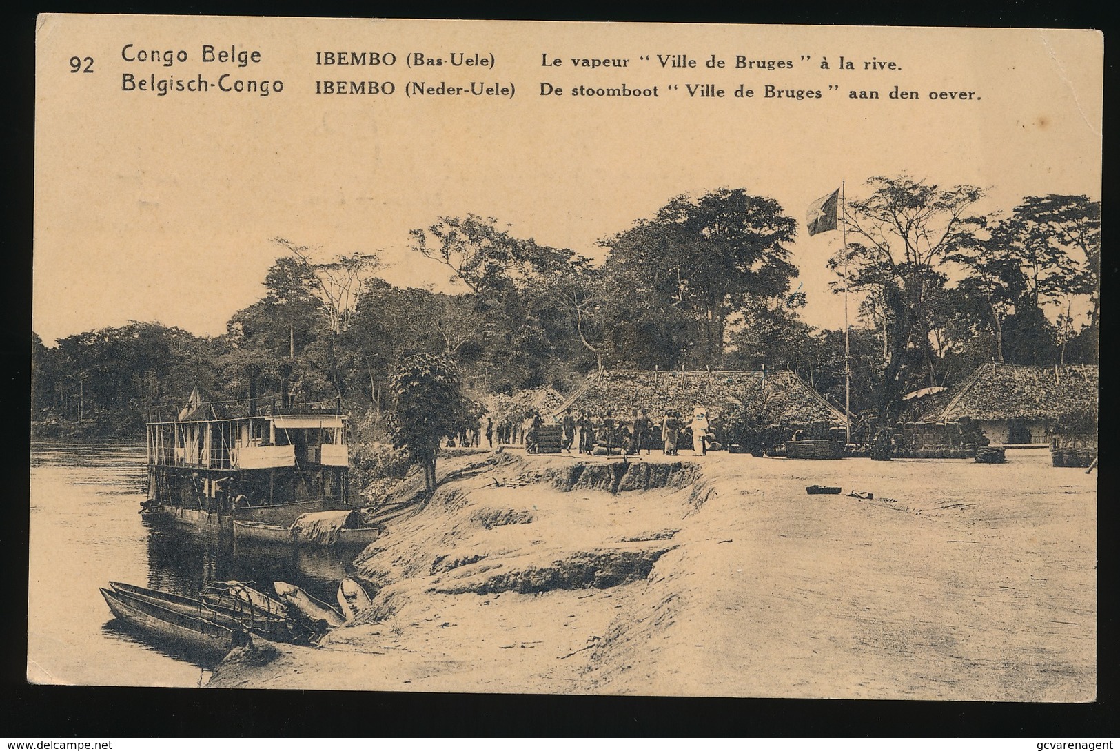 BELGISCH CONGO - IBEMBO - DE STOOMBOOT ,, VILLE DE BRUGES AAN DEN OEVER - 2 SCANS - Autres & Non Classés