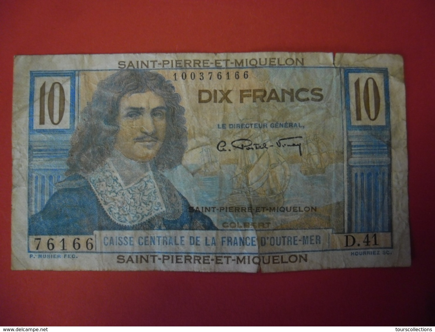 Billet Saint-Pierre-et-Miquelon, 10 Francs, Undated (1950-1960), B, KM:23 - COLBERT - Autres & Non Classés