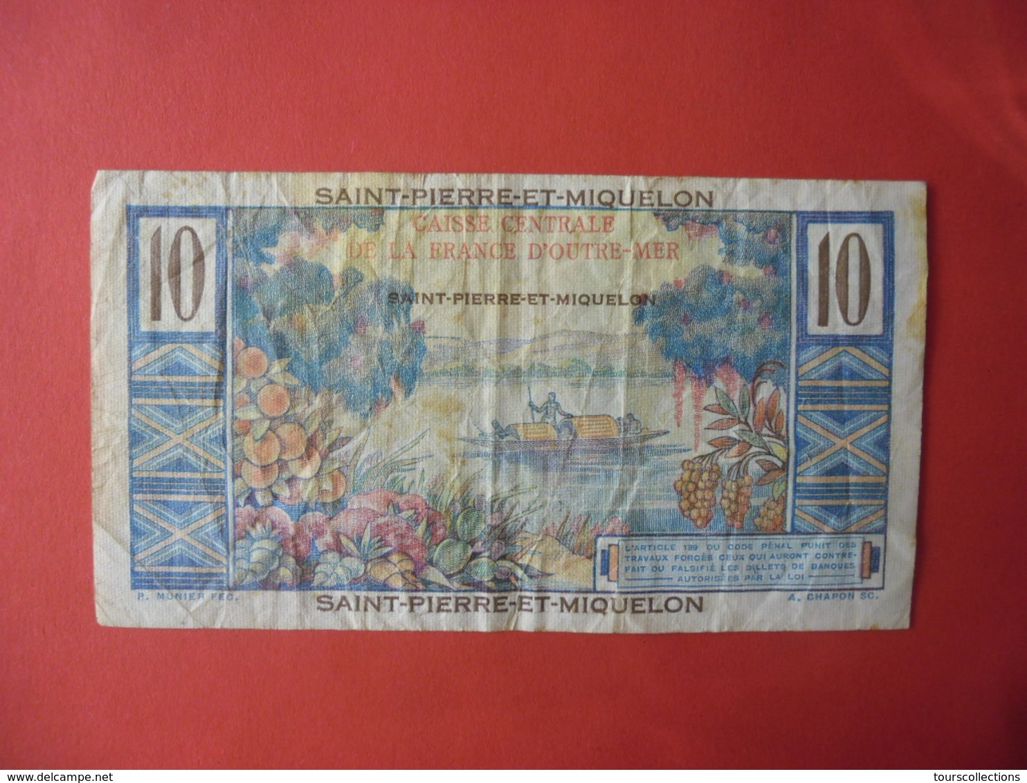 Billet Saint-Pierre-et-Miquelon, 10 Francs, Undated (1950-1960), TB, KM:23 - COLBERT - Autres & Non Classés