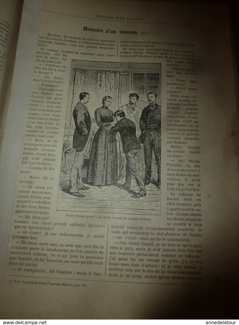 1890 Le Petit Français illustré : Passage des Alpes en éléphants par Hannibal; L'autruche; Le chien de trait; etc