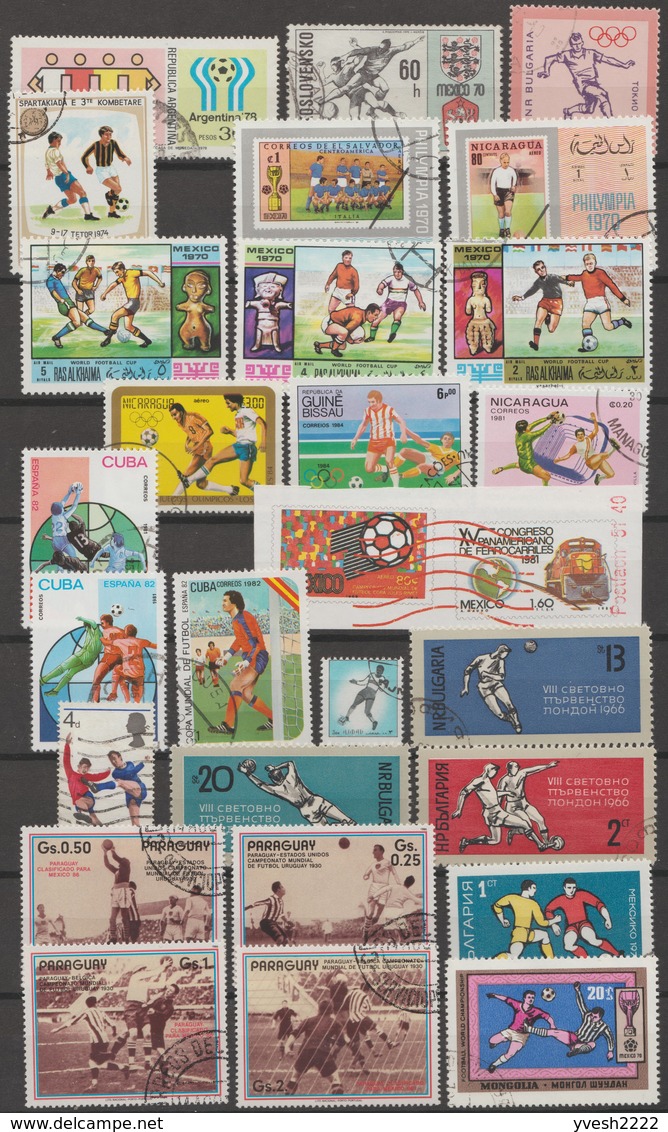Football et sports, petit lot de timbres oblitérés. 14 scans