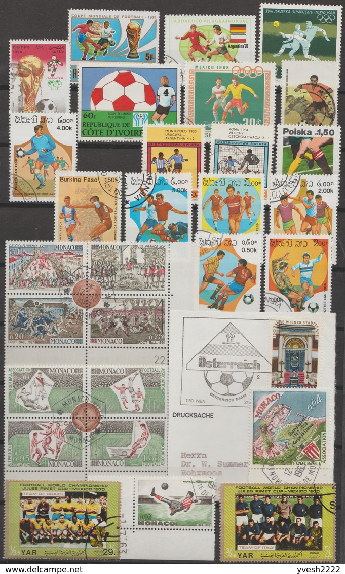 Football et sports, petit lot de timbres oblitérés. 14 scans