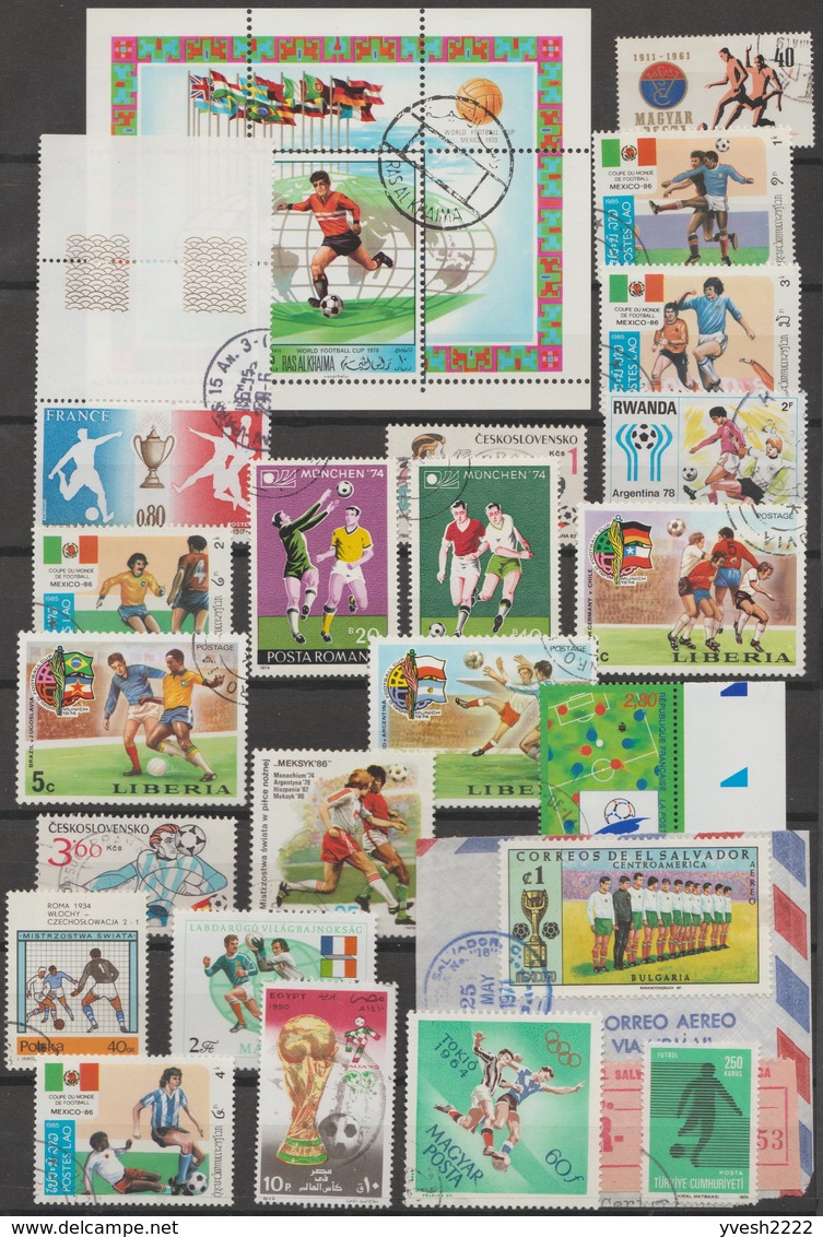 Football et sports, petit lot de timbres oblitérés. 14 scans