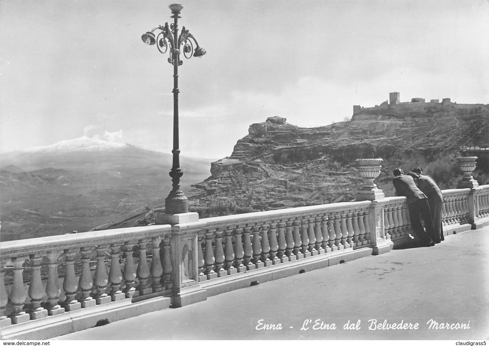 0081 " ENNA - L'ETNA DA BELVEDERE MARCONI "  - CART. ORIG. SPED. - Enna