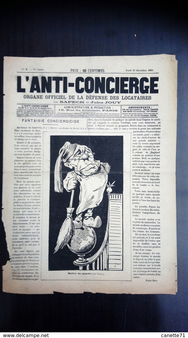 L'Anti-Concierge N°2 - Jeudi 15 Décembre 1881 - 1850 - 1899