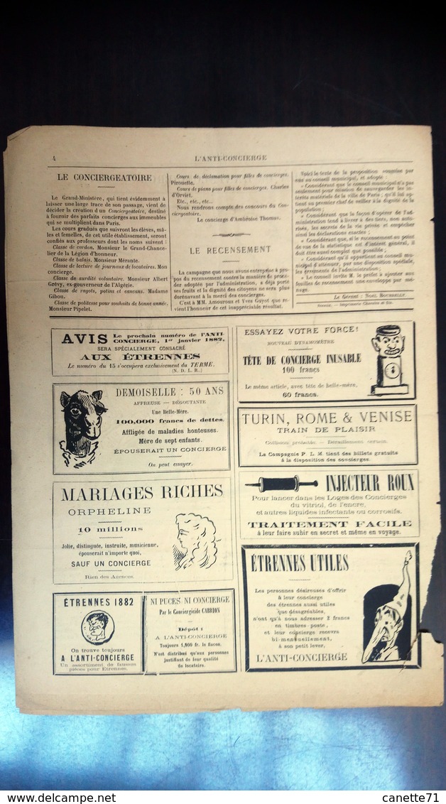 L'Anti-Concierge N°2 - Jeudi 15 Décembre 1881 - 1850 - 1899