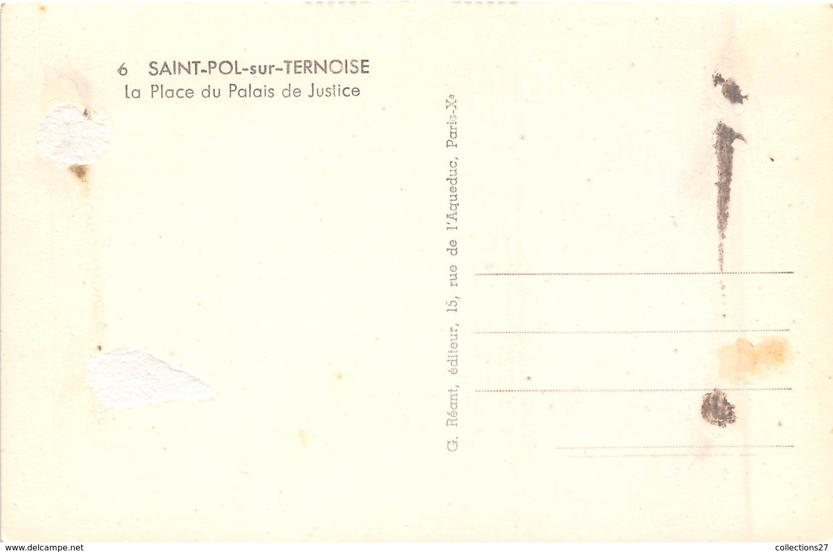 62-SAINT-POL-SUR-TERNOISE- LA PLACE DU PALAIS DE JUSTICE - VOIR POMPES A ESSENCE - Saint Pol Sur Ternoise