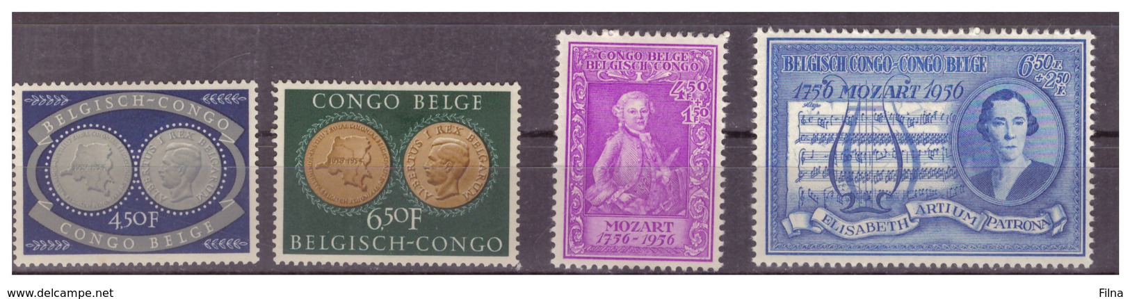 CONGO BELGA - 1954 E 1956 - DUE SERIE COMPLETE. - MH* - Nuovi