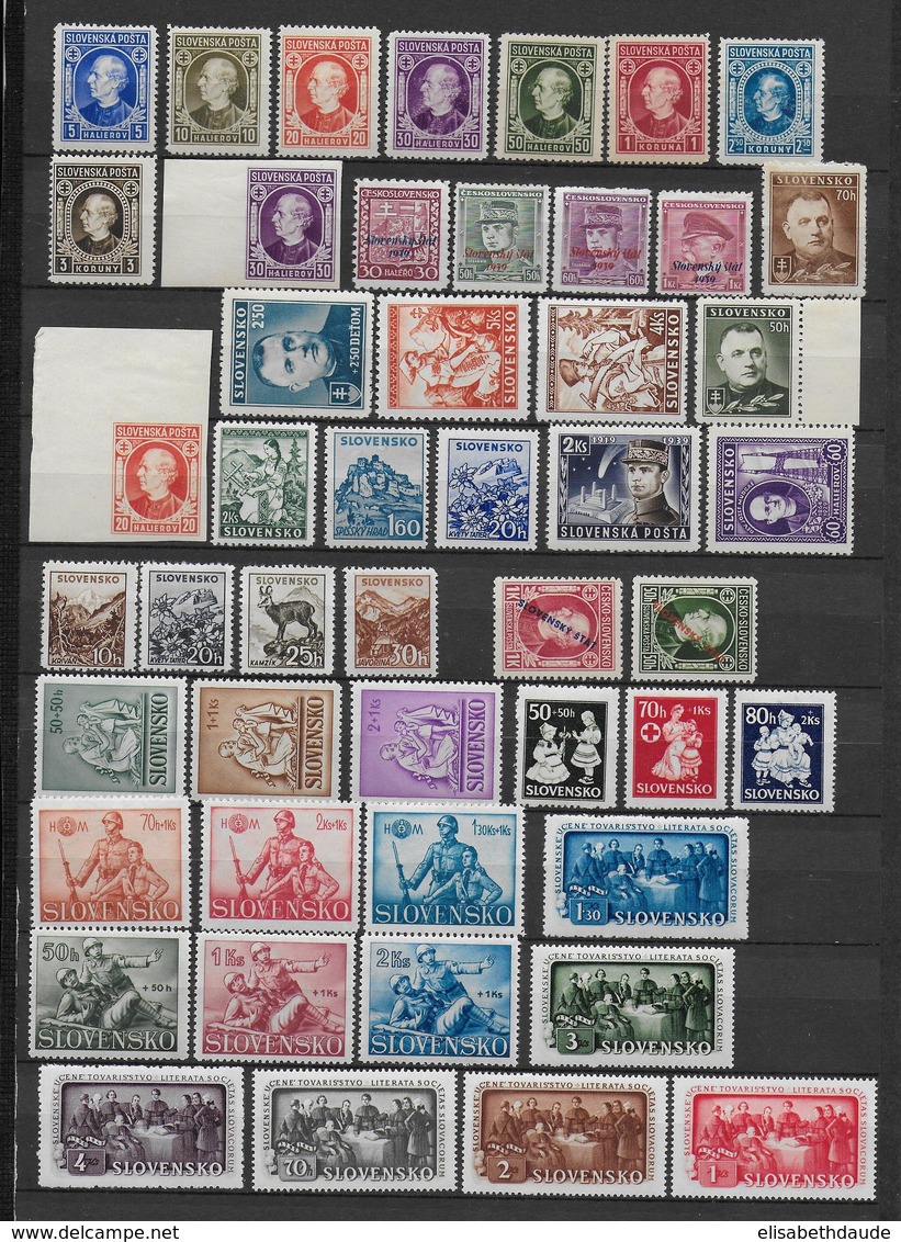 SLOVAQUIE - COLLECTION 1939/1945 **/* - COTE > 100 EUR + SOUVENT PLUS-VALUE - Neufs