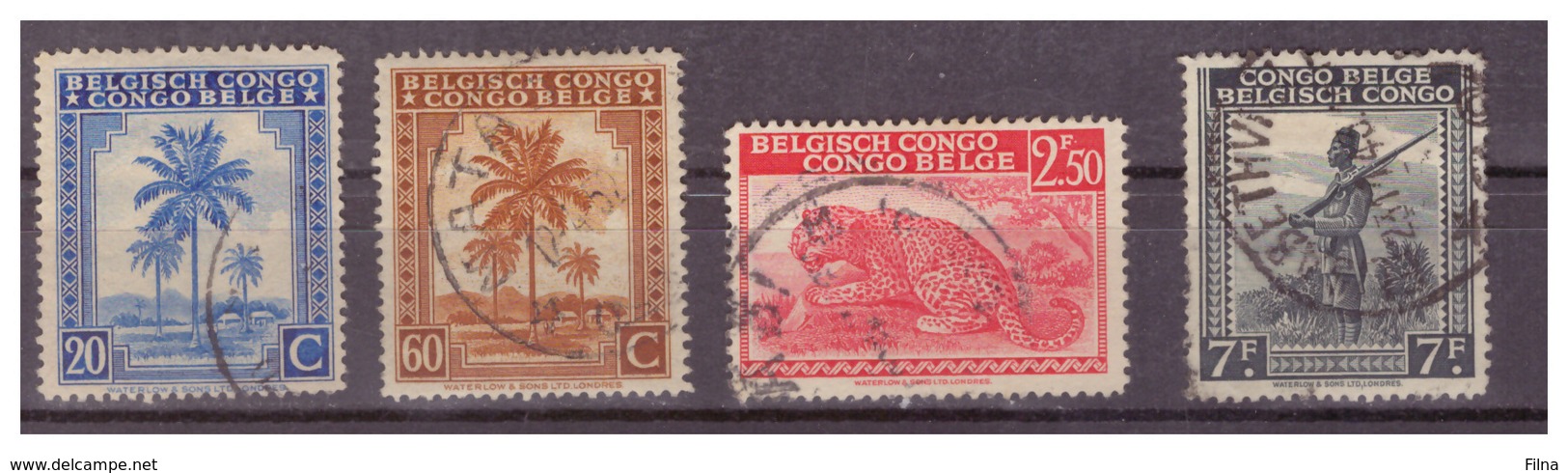 CONGO BELGA - 1942 - PALME E SOGGETTI DIVERSI. ALCUNI VALORI. VFU - Usati