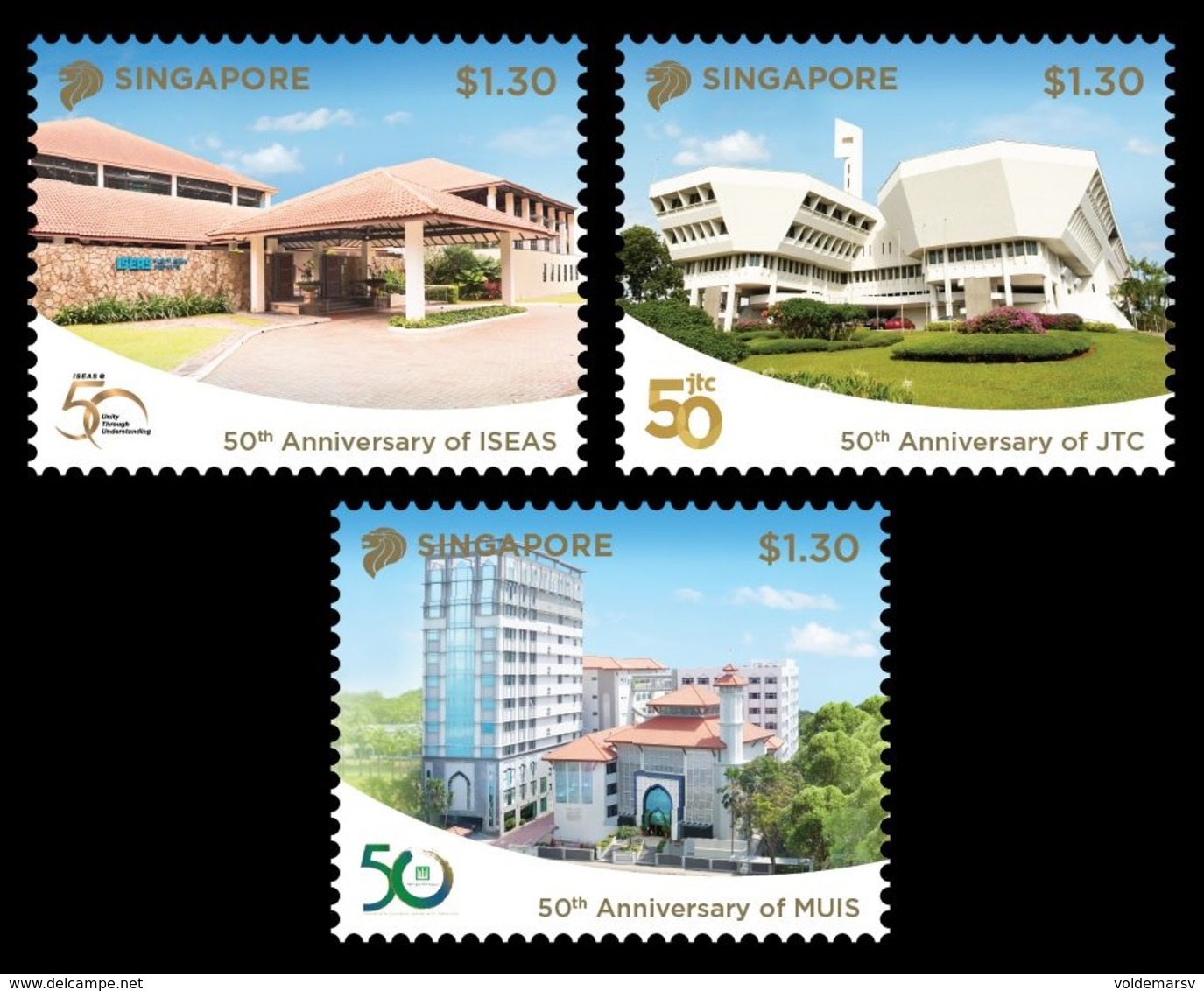 Singapore 2018 Mih. 2519/21 Institutions. Institute Of Studies. Property Company. Islamic Religious Council MNH ** - Singapore (1959-...)