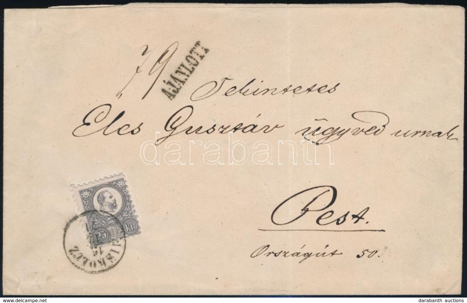 1871 Réznyomat 25kr Ajánlott Levélen, Szép Min?ség / Mi 13 On Registered Cover - Altri & Non Classificati