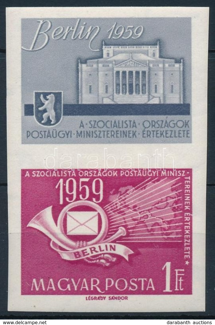 ** 1959 A Szocialista Országok Postaügyi Minisztereinek értekezlete (II.) Vágott Szelvényes Bélyeg (4.000) - Otros & Sin Clasificación