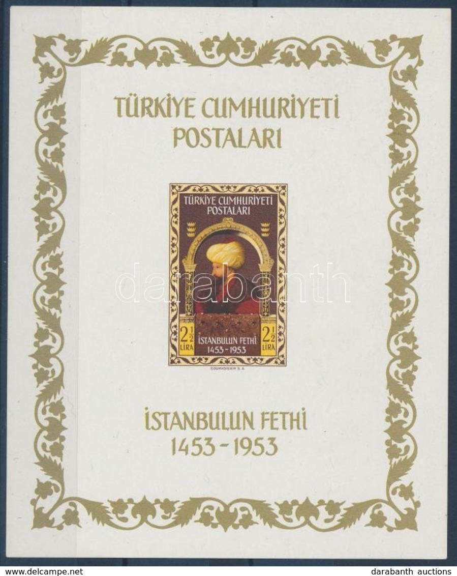 ** Törökország 1953 Konstantinápoly Elfoglalásának 500. évfordulója Blokk Mi 5  (Mi EUR 170.-) (rozsdafolt/stain) - Other & Unclassified