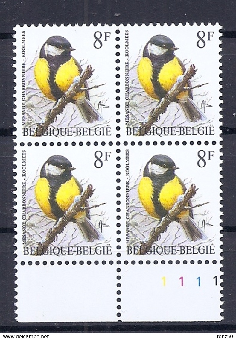 BELGIE * Buzin * Nr 2460  Pl1 * Postfris Xx * WIT  PAPIER - GELE GOM - 1985-.. Oiseaux (Buzin)