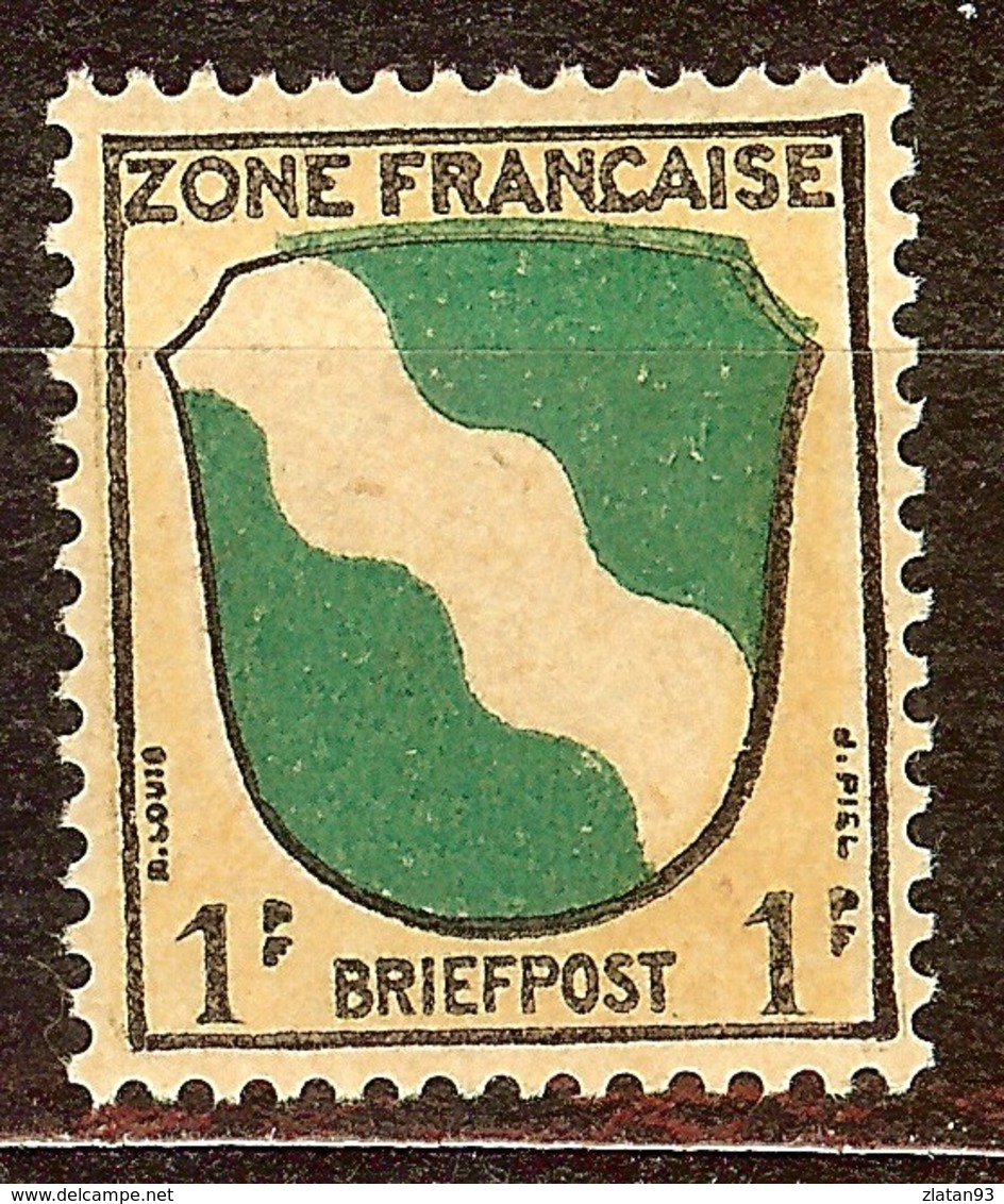 SUPERBE BLASON ZONE FRANCAISE BRIEFPOST 1PF NEUF Avec GOMME** - 1941-66 Coat Of Arms And Heraldry