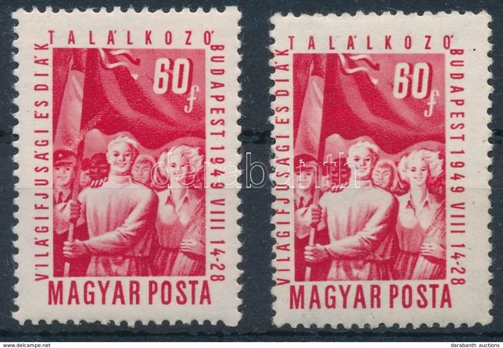 ** 1949 VIT 60f Er?s Elfogazással + Támpéldány / Mi 1051 With Shifted Perforation - Autres & Non Classés