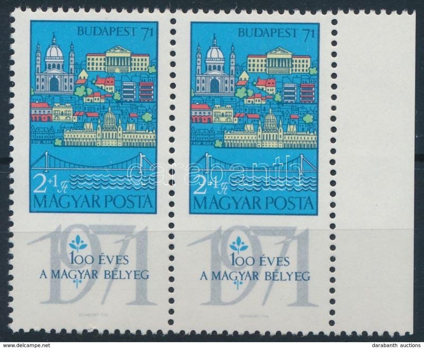 ** 1970 Budapest '71  2Ft Pár, 1 Bélyegen 'a Lépcs?soron Fehér Folt' Lemezhiba (6.000) - Other & Unclassified