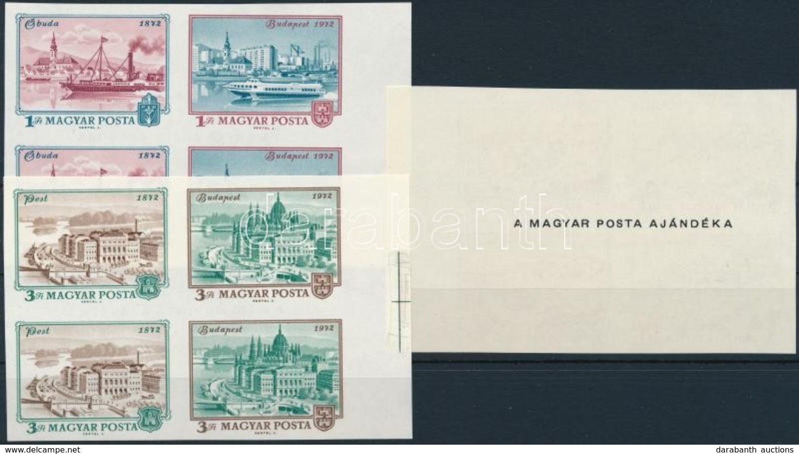 ** 1972 Óbuda-Buda-Pest Polgármesteri Ajándék Vágott Négyestömb Sor (140.000) / Mi 2805 BI-2810 BI Imperforate Blocks Of - Other & Unclassified