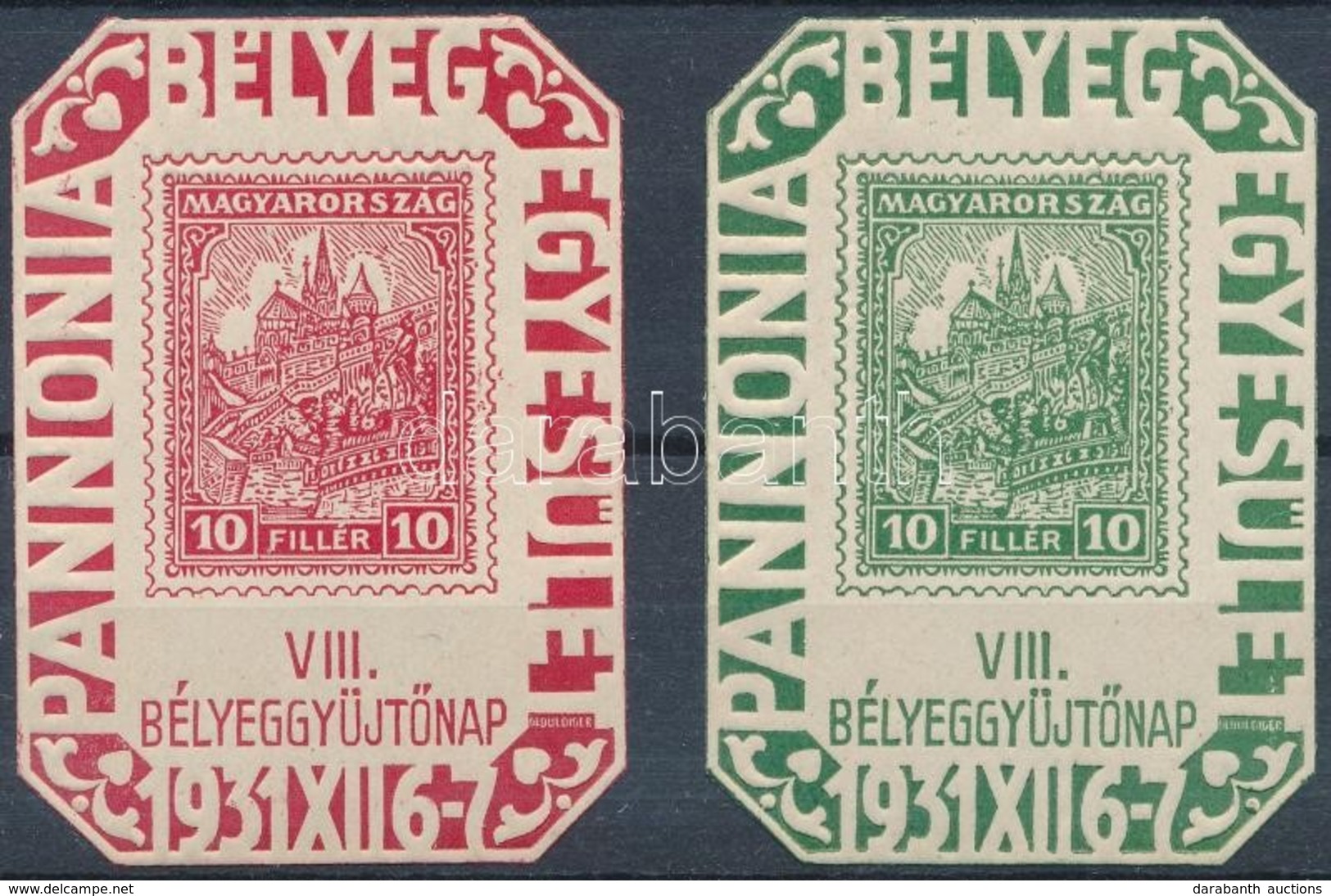 ** 1931/ 2a + 2b VIII. Bélyeggy?jt? Nap Emlékív (20.000) - Other & Unclassified