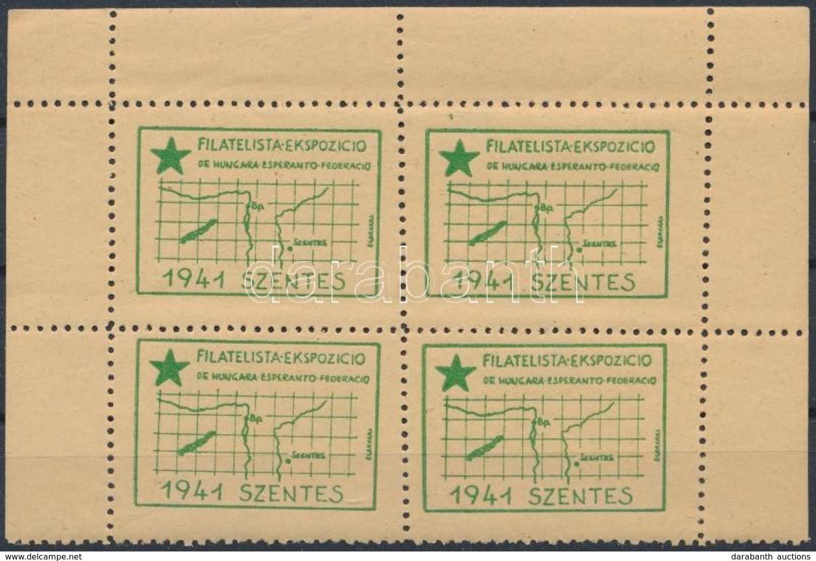 ** 1941/11ca + 11cb Eszperantó Bélyegkiállítás Emlékív (alsó ívszél Hiány) (13.000) - Other & Unclassified